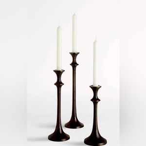 Emmet Bronze Taper Candle Holders, set of 3.